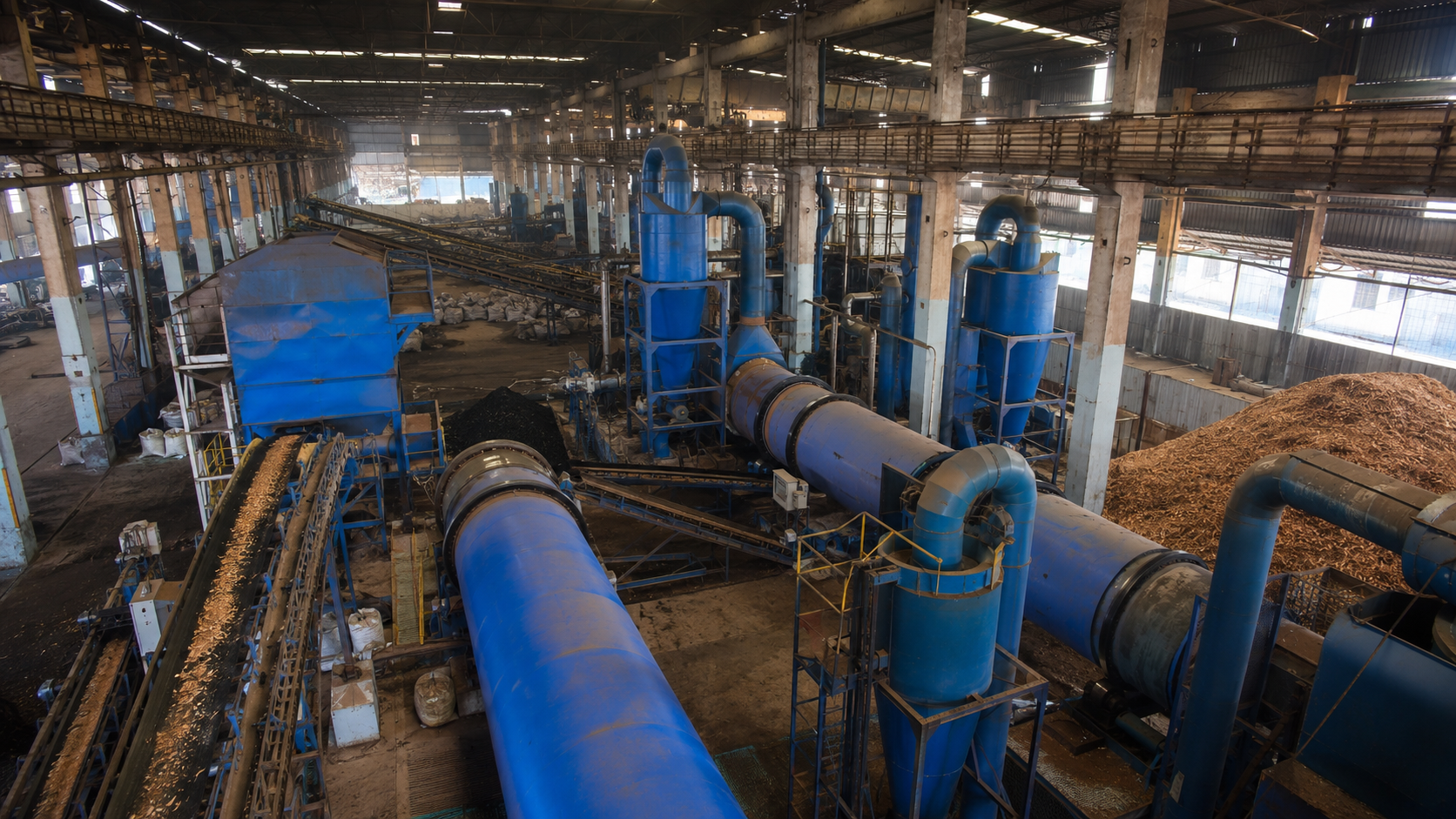 Industrial biochar processing line at Rashmi 6 Paradigm