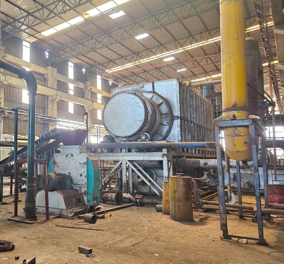 Biomass to biochar conveyor and kiln setup at Rashmi 6 Paradigm