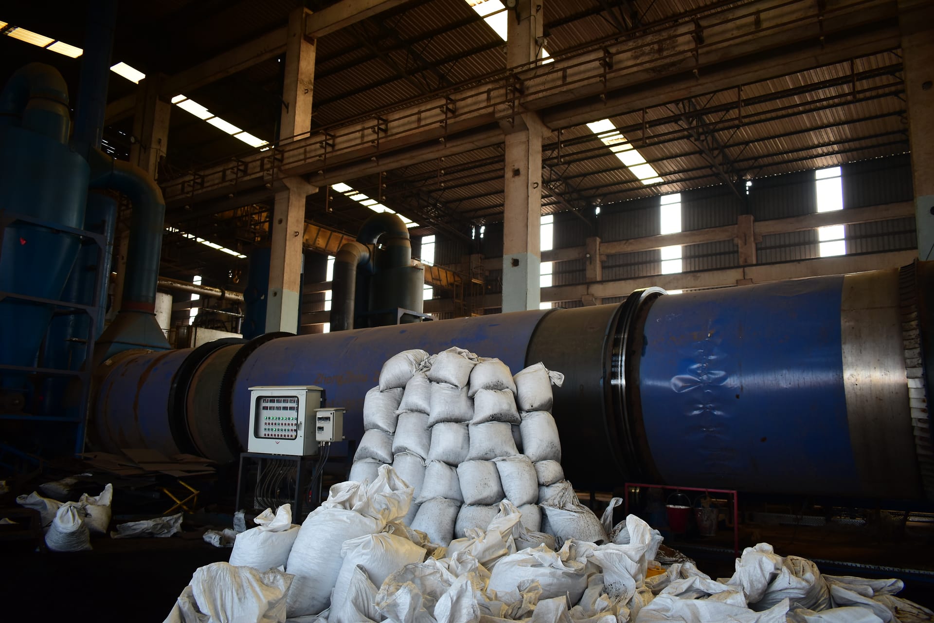 Industrial rotary dryer and production floor — smart manufacturing