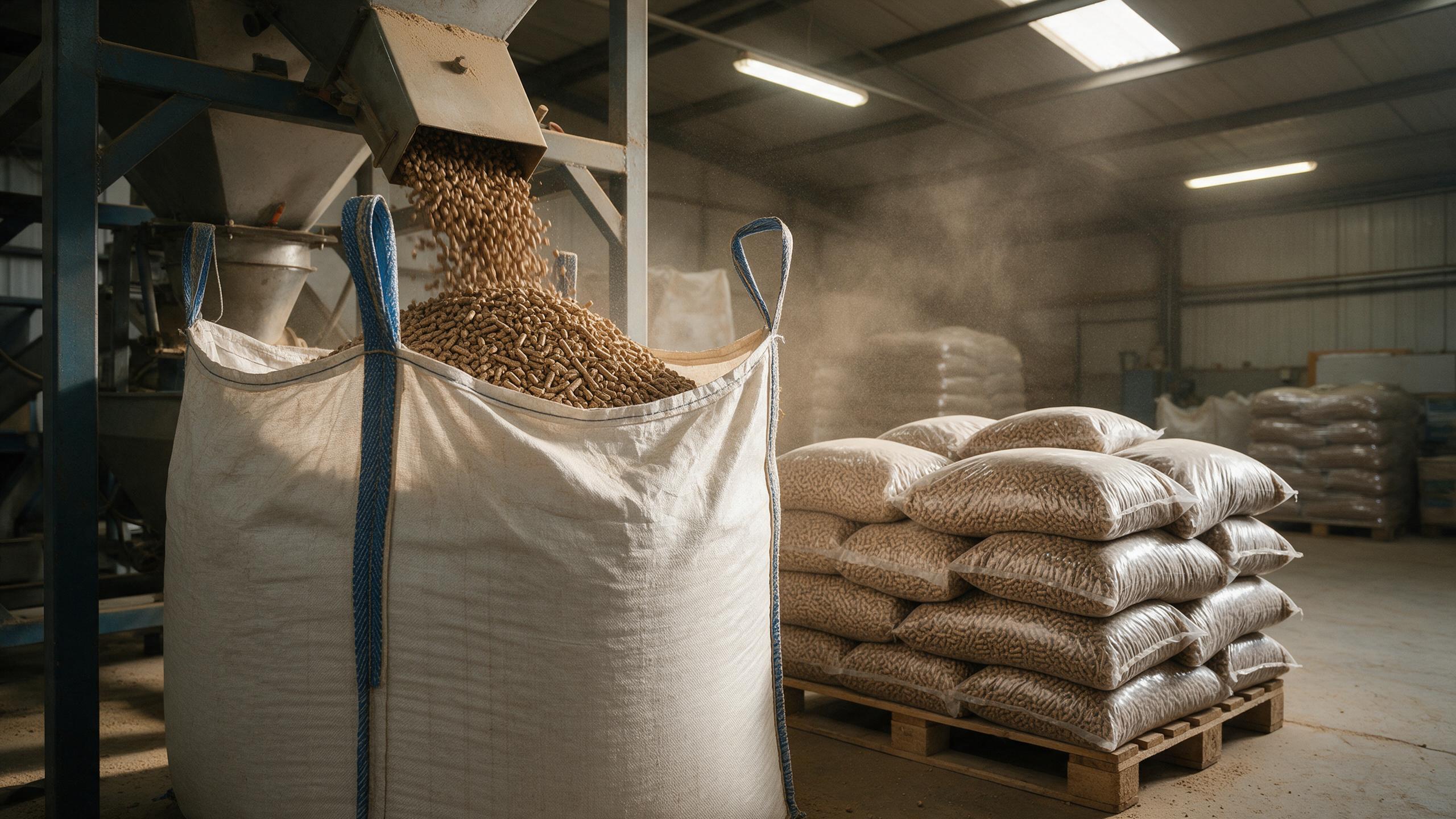 Finished pellet packing and batch identification